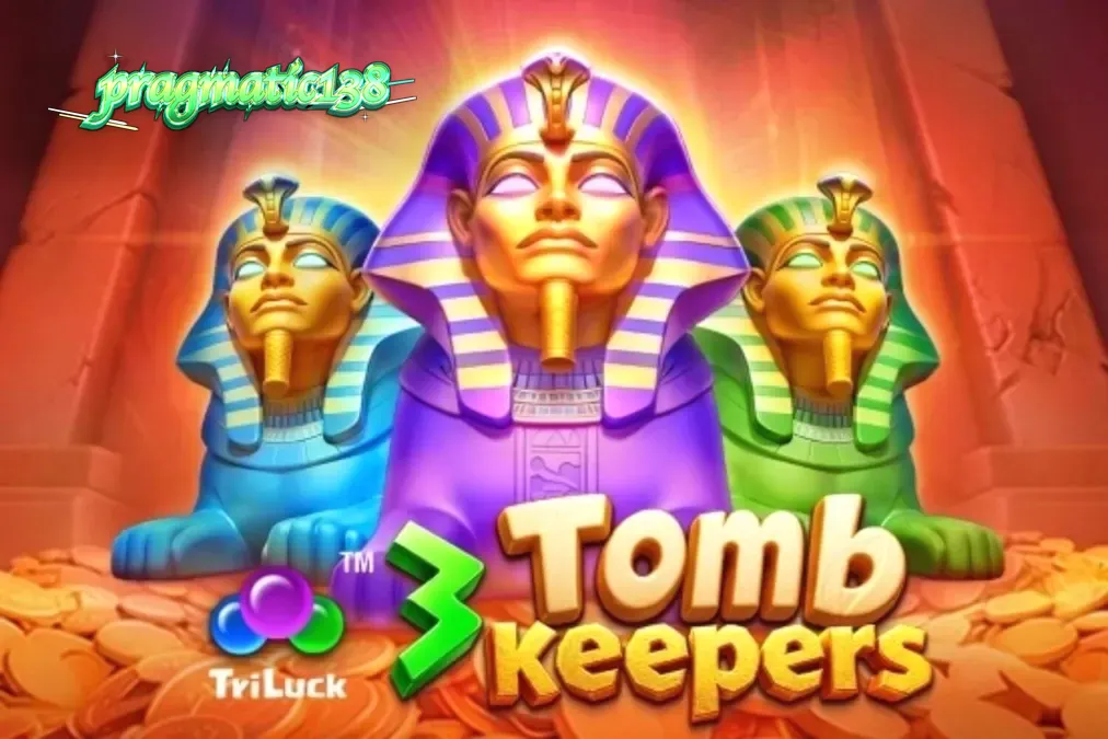Tampilan visual slot 3 Tomb Keepers dengan tema makam Mesir kuno.